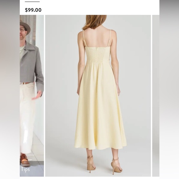 Butter Yellow Midi Dress WAYF NWT - Picture 3 of 8